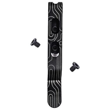 Imagem de Donk! Clipe de bolso para multiferramentas Leatherman Free & Bond – P2, P4, T2, T4, K2, K4 – Titânio TC4 – Natural – 2 parafusos – 5 designs personalizados – Opções de transporte extra 'Norwegian Wood Dark'