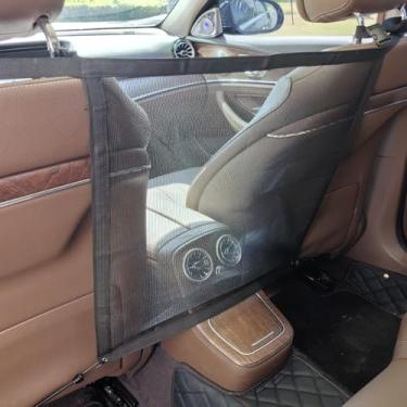 Imagem de Barreira de rede para carro de cachorro, divisor de carro para animais de estimação, rede de barreira do assento traseiro, portão de malha divisor de veículo no banco traseiro, fácil de limpar e