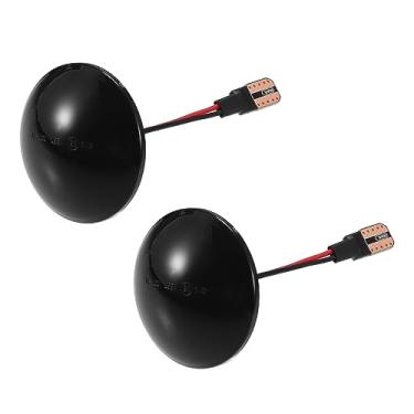 Imagem de VekAuto 1 par de luz de seta de LED marcador lateral compatível com Land Rover Range Rover 2006-2012, lente preta de plástico durável luz amarela