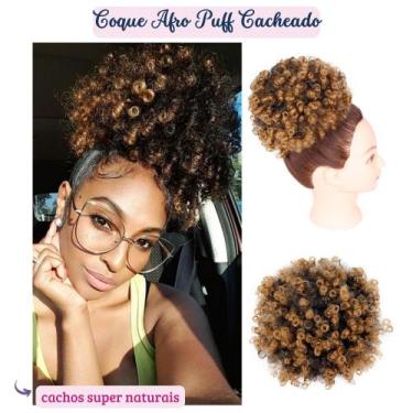 Imagem de Afro Puff Orgânico 120G Ombre Mel Cacheado Weng - BHAIR