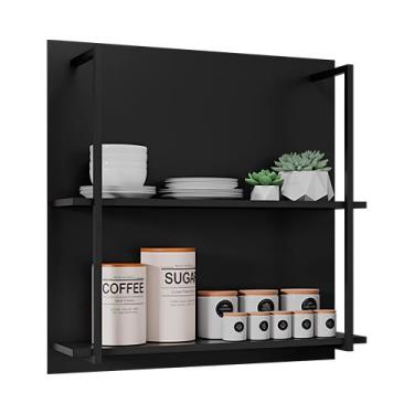 Imagem de Prateleira Industrial Nina 2 Andares Para Cozinha MDP Preto - Belliv D