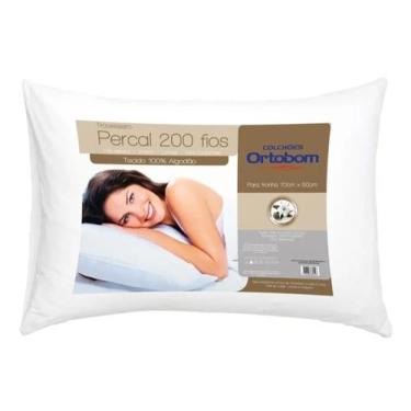 Imagem de Kit 3 Travesseiros Ortobom Percal 200 Fios 50 Cm x 70 Cm - LuckBaby