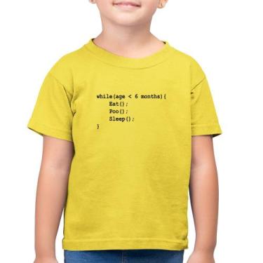 Imagem de Camiseta Algodão Infantil Eat Poo Sleep Código - Foca na Moda, Amarelo