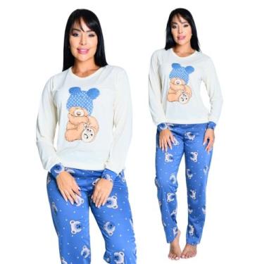 Imagem de Pijama de Frio Feminino Manga Comprida e Calça Longa Inverno - Pijamas
