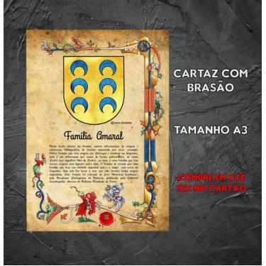 Imagem de Brasão da família Amaral no cartaz tamanho A3 - @meu.brasao