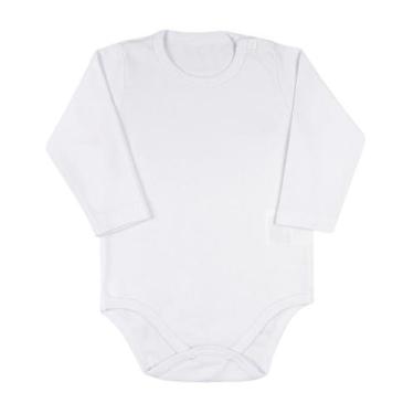 Imagem de Body Bebê Manga Longa Algodão Fio Egípicio Lacatuy Kids, Branco, RN