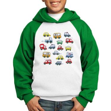 Imagem de Moletom Infantil Carrinhos Coloridos - Foca na Moda, Branco, Verde, 6