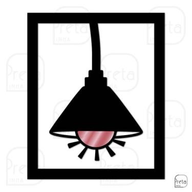 Imagem de Quadro de Parede Decoração Luminária Abajur Mdf 6mm 50x41cm - Linha Pr
