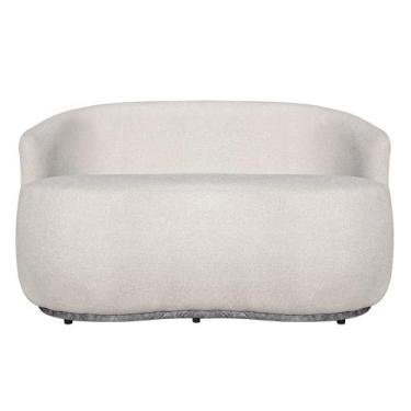 Imagem de Namoradeira Beatriz Formato Orgânica Tecido Boucle Bege Composê Calaca