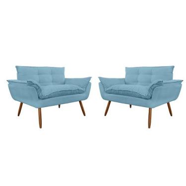 Imagem de Combo 02 Namoradeira Poltrona Sofá decorativa 02 Lugares Opalla Pés Pa