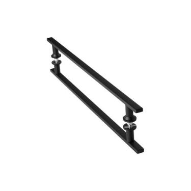 Imagem de Puxador De Porta Inox Vidro Pivotante Preto 60cm M.S - Unidas