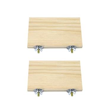 Imagem de 2 peças plataforma de poleiro para pássaros suporte plano bico pata moagem madeira para papagaio periquito calopsita periquito conure tentilhão periquito