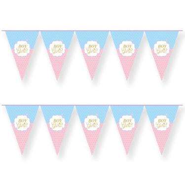 Imagem de SWEETYQ He or She What Will It Bee Banner Gender Reveal Party, Baby Shower Party Bunting Supplies, Banner Boy or Girl (bandeira triangular - she or he)
