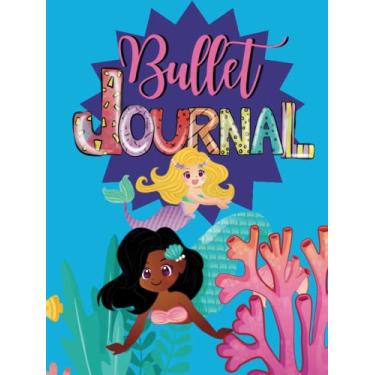 Imagem de 8.5” x 11” Hard Cover Dotted Bullet Journal Notebook - Mermaid: 200 Numbered Pages