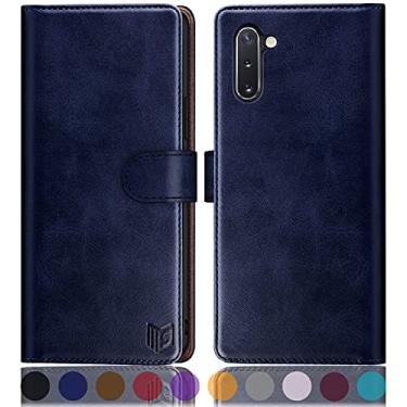 Imagem de SUANPOT Capa carteira para Samsung Galaxy Note 10 de 6,3 polegadas com bloqueio de RFID, porta-cartões de crédito, capa de telefone de couro PU flip book capa à prova de choque celular mulheres homens