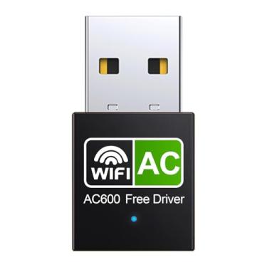 Imagem de Adaptador Wi-Fi USB para desktop, 600 Mbps, banda dupla, 2,4 G, 5,8 G, adaptador de rede sem fio, compatível com Windows 10/8/7/Xp, Vista, Mac Os, Linux etc
