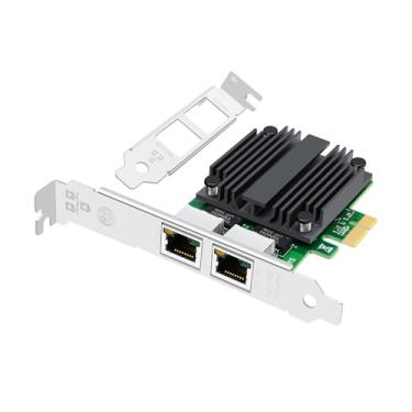 Imagem de Buacoz Placa De Rede Gigabit De Porta Dupla 2,5 G, Com Placa De Rede Lan Intel I225 Chip, Adaptador De Servidor Ethernet De Portas Rj45 Duplas Gigabit De 2500 M Com Suporte Para Windows 11/10 Window