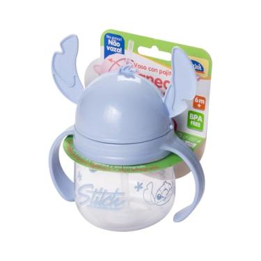Imagem de Caneca Treinamento com canudo de silicone retrátil Stitch 260 ml Plasútil