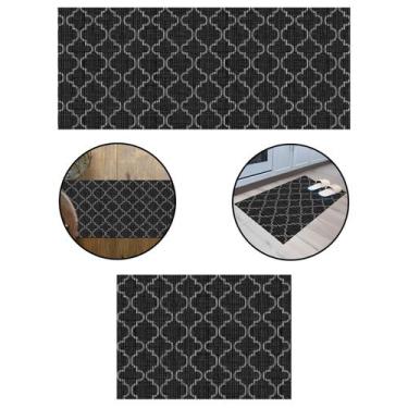 Imagem de Kit 2 Passadeiras Cozinha Antidrrapante Tapete Banheiro Lavanderia Tro