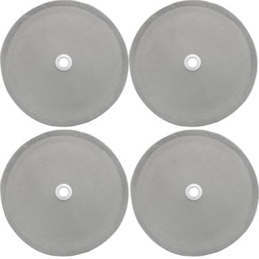 Imagem de MEETOOT 4 peças de prensa francesa de 10 cm universal, 1000 ml, 8 xícaras, prensa francesa, máquina de café e chá, aço inoxidável, filtro de café de substituição