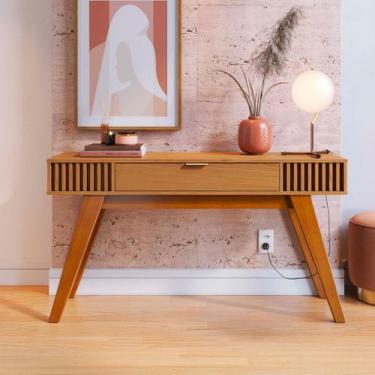 Imagem de Aparador Riviera 1 Gaveta Ripado Freijó - Colibri, Moderno, Marrom Cla