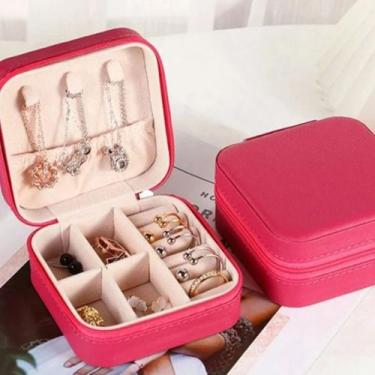 Imagem de Porta Joias De Viagem Portátil Bag Caixa De Armazenamento Anel Colar B