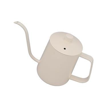 Imagem de Bico de pescoço de ganso pequeno de aço inoxidável para controle de chaleira de café, adequado para uso doméstico (branco, 350 ml)