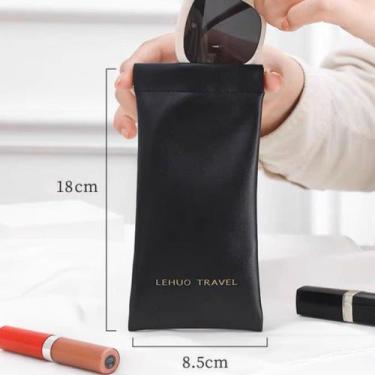 Imagem de Estojo De Óculo Saco De Óculos De Sol Fechamento Automático Couro Impe