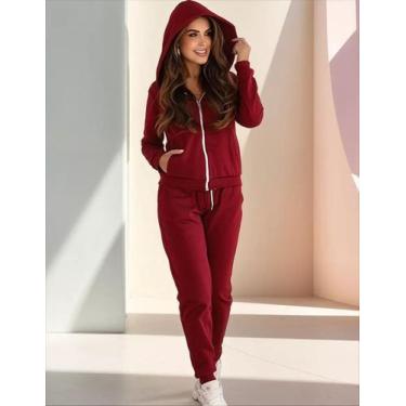 Imagem de Conjunto de moletom feminino com Zíper e capuz  - Gisele Freitas, M, M