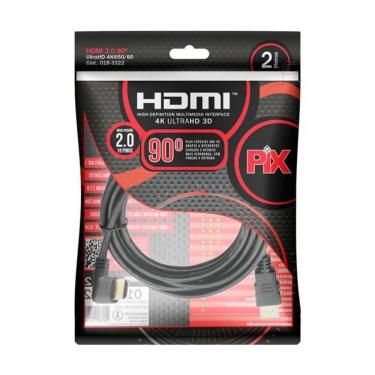 Imagem de Cabo hdmi 2.0 90 Graus 2 Metros 4K Ultra HD 3D 018-3322 pix