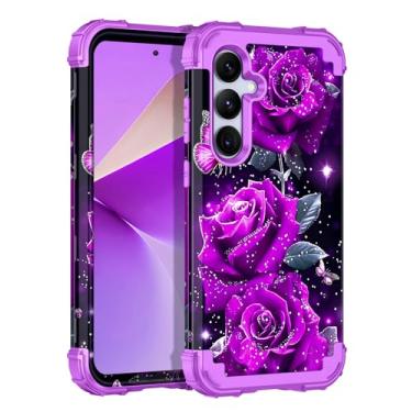 Imagem de Miqala Capa para Galaxy S24 Plus 5G, que brilha no escuro, três camadas, resistente, à prova de choque, proteção total de plástico rígido + capa protetora de silicone macio para Samsung Galaxy S24