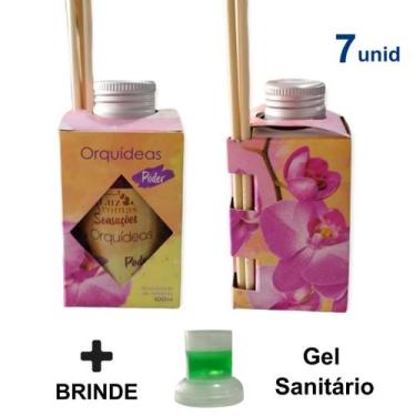 Imagem de Kit 7 Aromatizador Ambiente 100ml Difusor Palito Luz Aromas Aromatizan