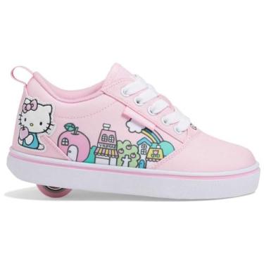 Imagem de HEELYS Tênis feminino Pro 20 Hello Kitty (criança pequena/adulto) com salto com rodas, Rosa/branco, 21