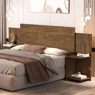 Imagem de Cabeceira Regulável Extensível Com Prateleiras Decorativas MDF - Home 