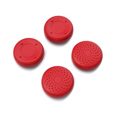 Imagem de PlayVital Tampas de aperto de polegar para Steam Deck LCD, para PS Portal Remote Player Silicone Thumbsticks Grips Joystick Caps para Steam Deck OLED - Pontos elevados e design cravejado vermelho