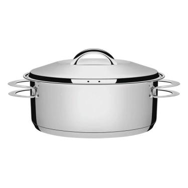 Imagem de Caçarola Tramontina Solar Rasa Em Aço Inox Fundo Triplo Com Tampa E Alças 28 Cm 7,1 L Tramontina