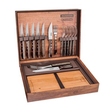 Imagem de Kit Churrasco 15 Peças Tramontina 21198970 Marrom