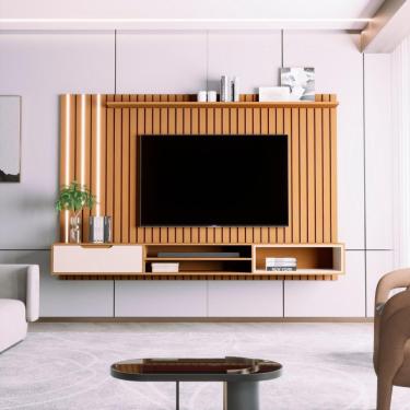 Imagem de Home Ripado Para Tv 80 Polegadas Lima Nature Off White