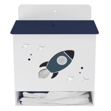 Imagem de Porta Fralda Kit Higiene MDF Quarto Infantil Astronauta - Neném na Nuv