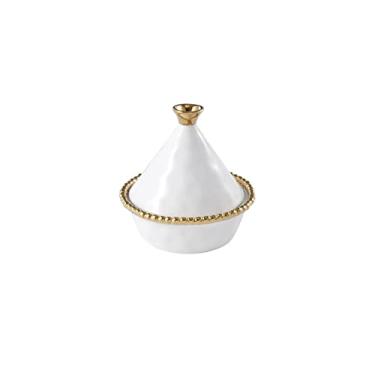 Imagem de Pampa Bay Tagine Pequeno De Porcelana Banhada A Titânio Salerno Dourado, 5 X Pol.