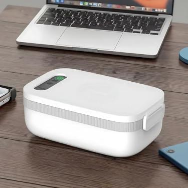 Imagem de Recipiente de alimentos autoaquecível de nível profissional - bateria de 14.000 mAh, 5 ciclos de aquecimento, 4 configurações inteligentes de temperatura, pote removível de 1.000 ml 304, carregam
