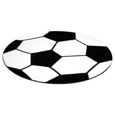 Imagem de JOINSI Tapete de futebol 78,7 cm x 78,7 cm, tapete de banheiro redondo, antiderrapante, para quarto de crianças, meninos, sala de estar, sala de jogos, decoração (futebol)