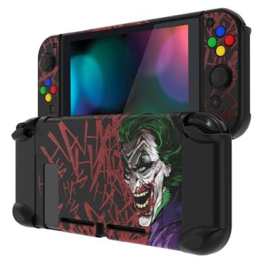 Imagem de eXtremeRate PlayVital Back Cover for Nintendo Switch, NS Joycon Handheld Controller Protector Hard Shell, Dockable Protective Case with Colorful ABXY Direction Button Caps - Clown Hahaha