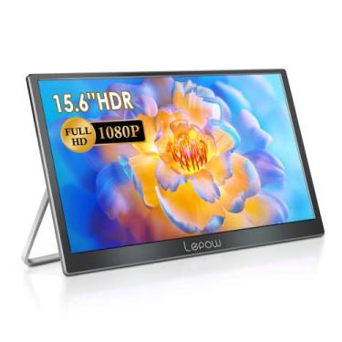 Imagem de Lepow Portable Monitor 2023 C2 Series 15.6 Inch Full HD 1080P Computer Display IPS Screen with Mini DP HDMI Type-C Dual Speakers for Laptop PC PS4 Xbox Phone with Foldable Kickstand, Midnight Black