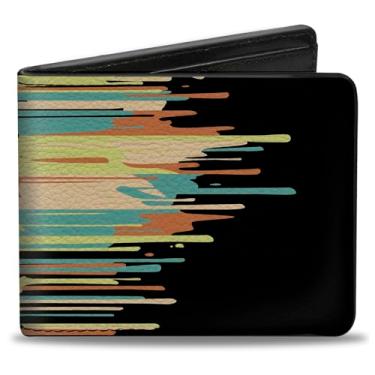 Imagem de Carteira Nerf, Bifold, Nerf Text Splatter preta multicolorida, couro vegano