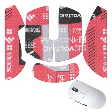 Imagem de NOUKAJU Fita aderente para mouse Lamzu Maya 4K sem fio para jogos, fita antiderrapante para mouse, kit de atualização de mouse profissional pré-cortado resistente ao suor autoadesivo (vermelho)