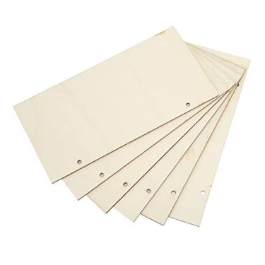 Imagem de Zerodis 6pcs Placas de Madeira Inacabadas Com Orifícios, Placa de Madeira Pintável para Cafeterias e Lojas de Roupas