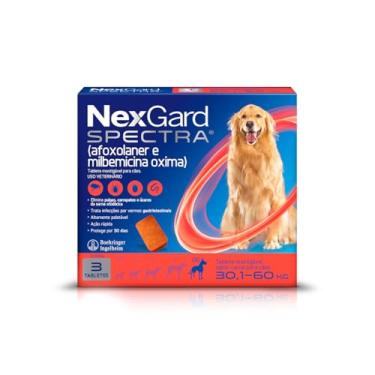 Imagem de NexGard Spectra Antipulgas, Carrapatos e Vermífugos para Cães de 30,1 a 60kg - 3 tabletes