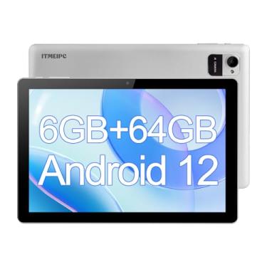 Imagem de ITMEIPC Tablet, tablet Android de 10,1 polegadas com processador quad-core, 6GB RAM 64GB ROM, 1280 * 800 HD IPS Touchscreen, bateria de 6000 mAh dura até 8 horas, WiFi 6, BT 5.2, câmera dupla
