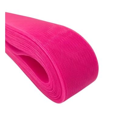 Imagem de Abbaoww Trança macia de crina de cavalo de 2,5 m para costura de poliéster para vestidos de casamento, acessórios de vestidos de dança (rosa choque)